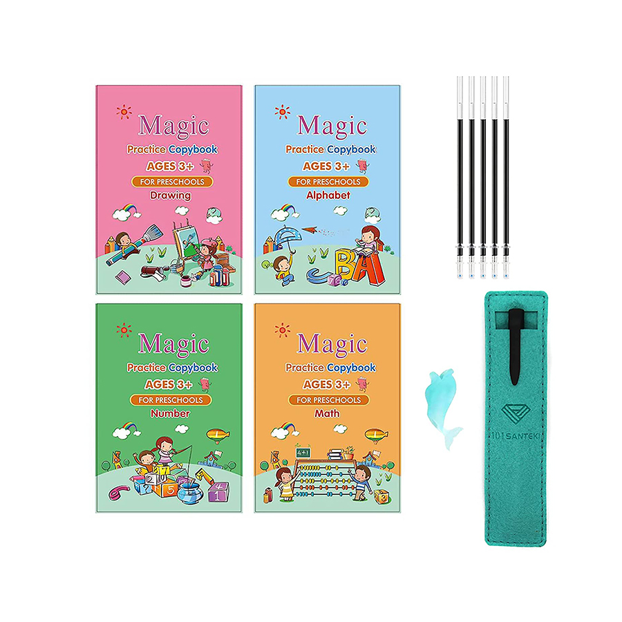 101SANTEKI Magic Practice Copybook for Kids,Large 10.5” x 7.3